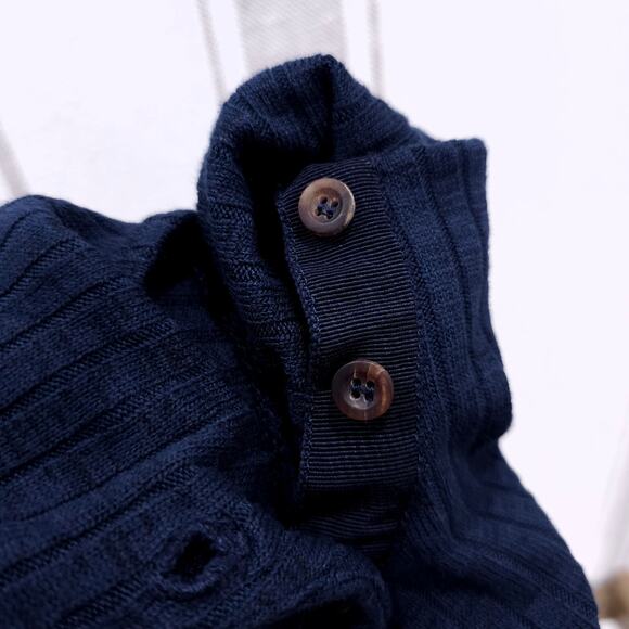 MASSIMO DUTTI Soft Knit Sweater Pullover Base Layer Navy Blue Mock Neck Sz Small - Picture 6 of 6